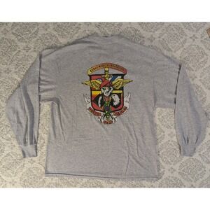 Y2K VTG 232nd Medical Battalion Echo Company Mens Lrg Shrit Longsleeve Skull...
